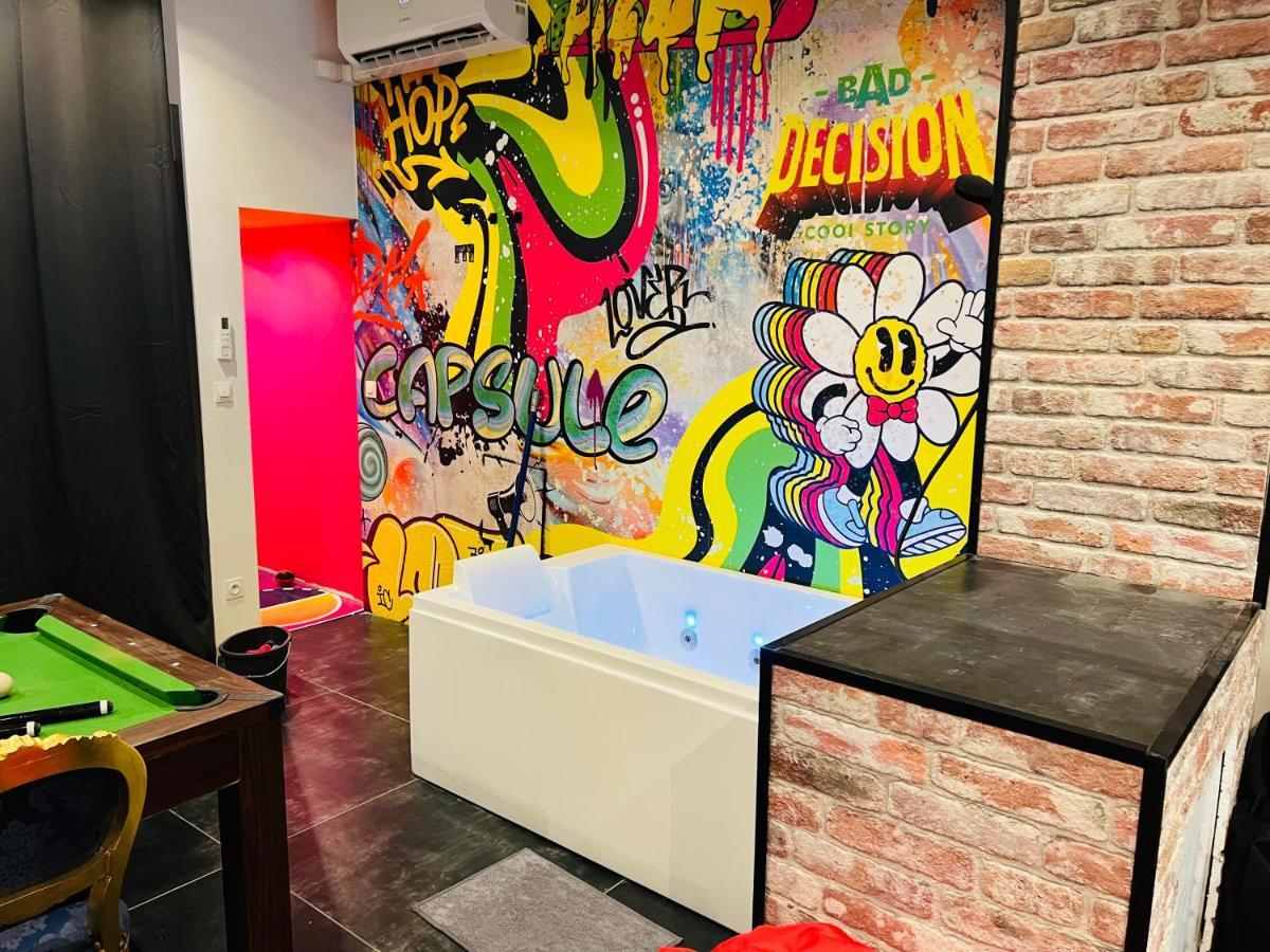 Capsule Street Art - Sauna- Jacuzzi - Playstation 5 - Billard - Netflix - Home Cinema - Terrasse Дуэ Экстерьер фото